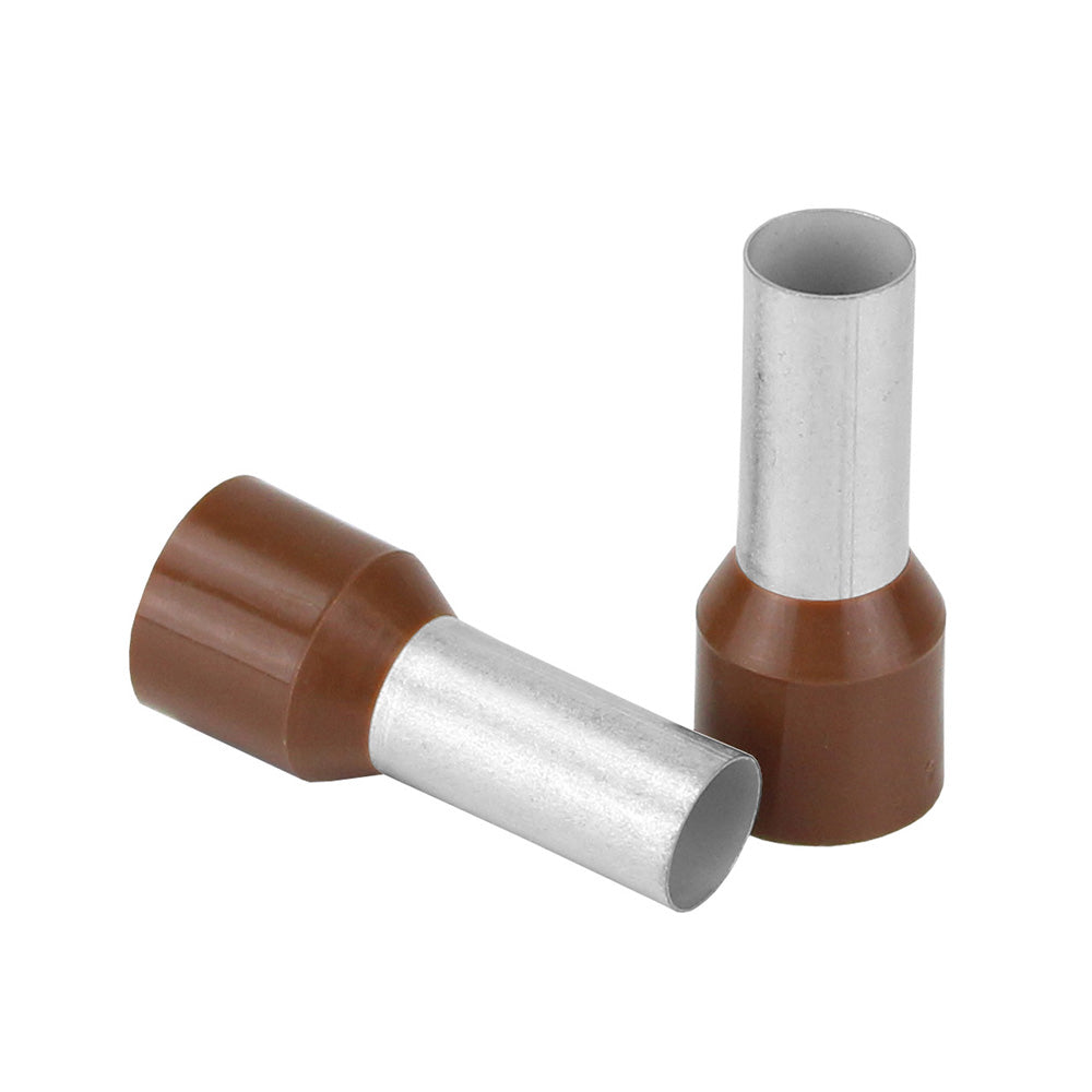 Pacer Brown 4 AWG Wire Ferrule 16mm Length 10 Pack TFRL416MM10