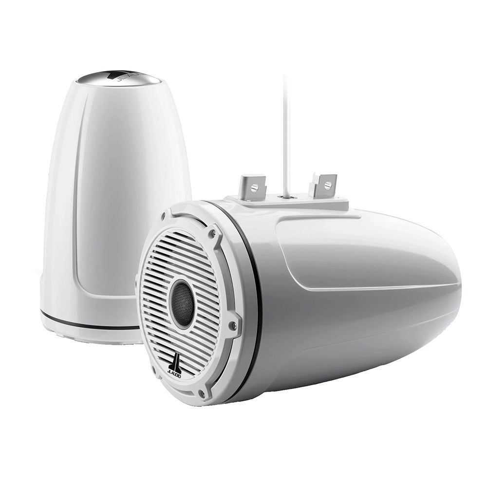 JL Audio M6 Series 77 Enclosed Tower Coaxial System wGloss White Classic Grille Black Tweeter Mesh M6770ETXv3GwCGwGw