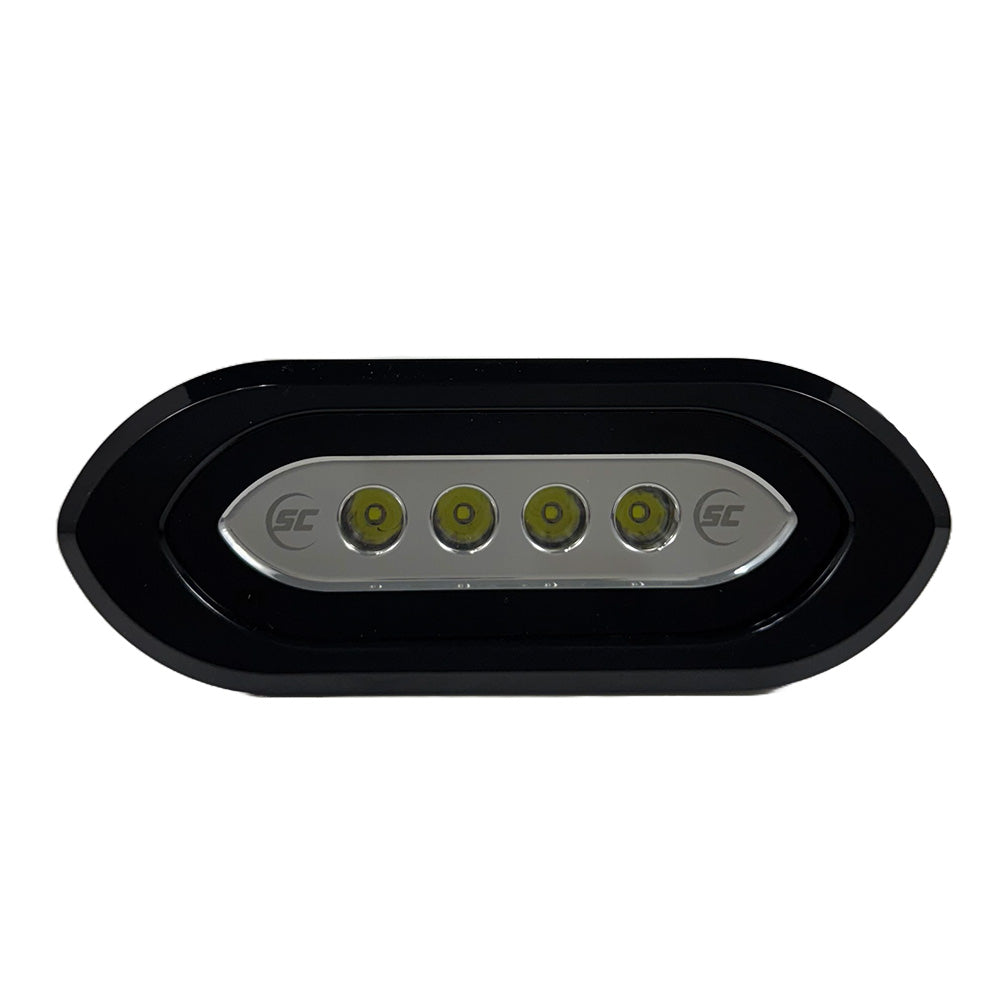 ShadowCaster Flush Mount Spreader Light Black Housing White SCMSLF4XGWBK