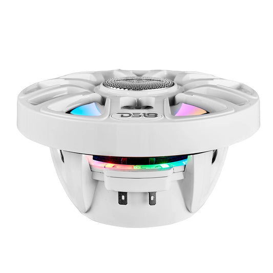 DS18 65 2Way Coaxial Marine Speakers wDigital LED Lights Bullet Tweeter White 150W 4Ohm NXLIQ6WH