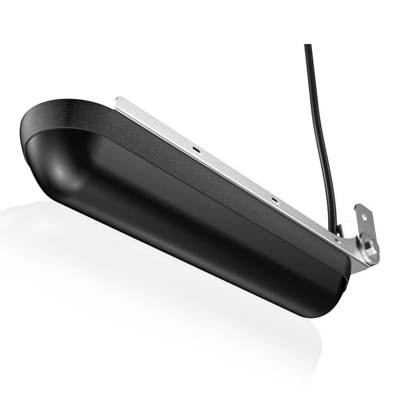 CWR Simrad Active Imaging 3-in-1 transducer showing detailed sonar and imaging technology for marine fishing and navigation.