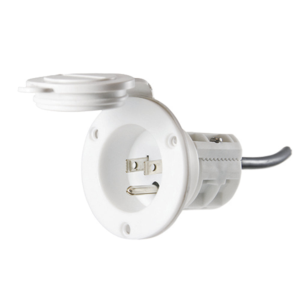 Minn Kota MKR-23 AC power port for saltwater boats, accessory with durable connection and corrosion-resistant design.