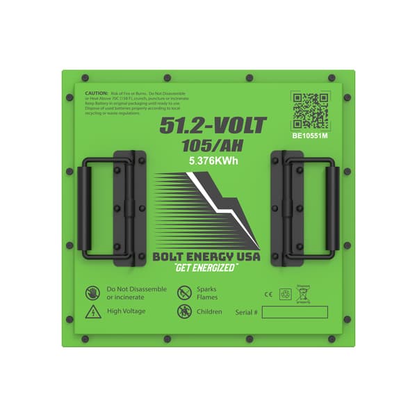 Bolt Energy EZGO RXV, 51V 105AH Square Standard Battery Kit
