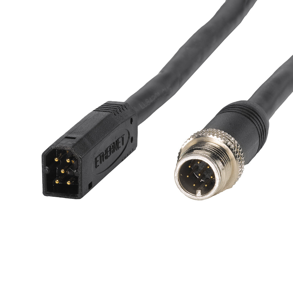 Humminbird Ethernet Adapter Cable AS EC QDE for marine fishfinder accessories, shown in black with connector ends
