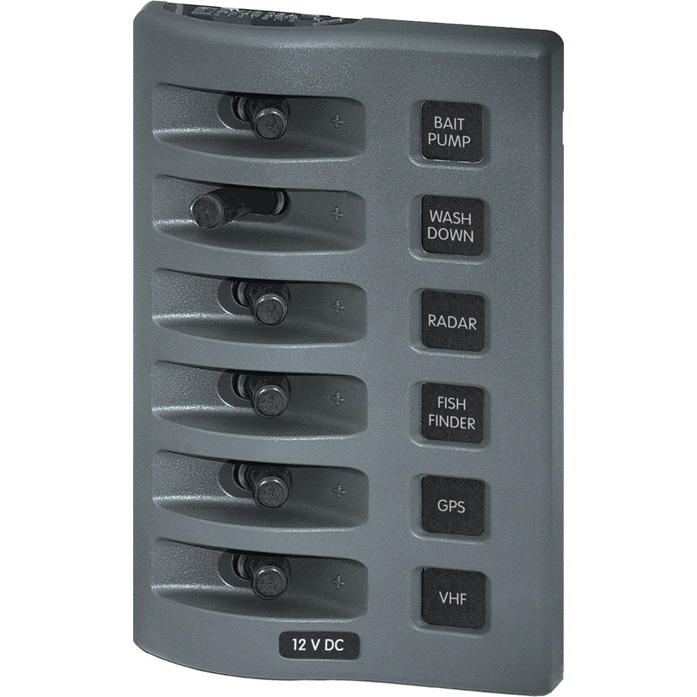 Blue Sea 4307 WeatherDeck 12V DC Waterproof Switch Panel 6 Position 4307