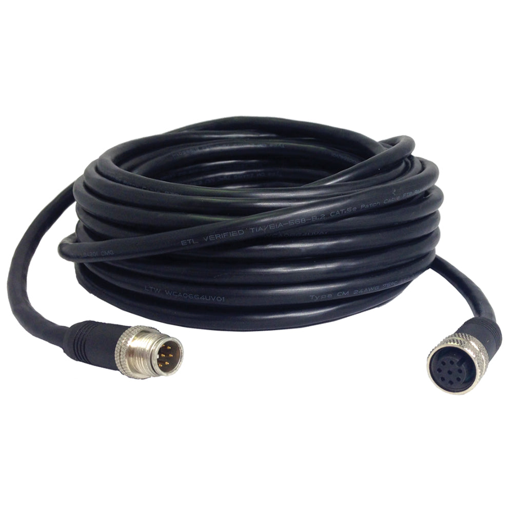 Humminbird AS ECX 30E Ethernet cable extender with 8-pin connector, 30-foot length, for marine electronics accessories.
