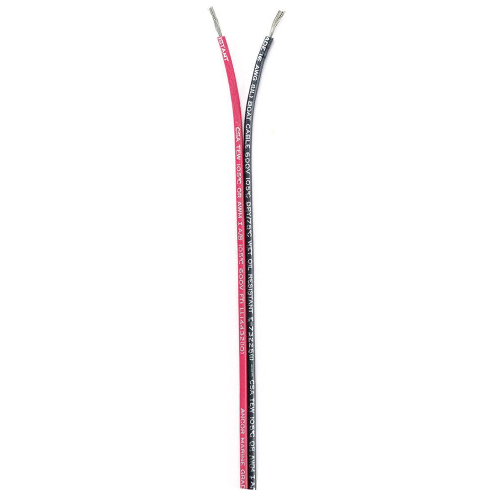 Ancor Ribbon Bonded Cable 162 AWG RedBlack Flat 250 153125