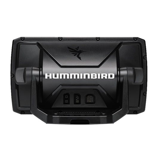Humminbird HELIX 5 Sonar G2 fishfinder display showing sonar readings and underwater graph on a bright screen.