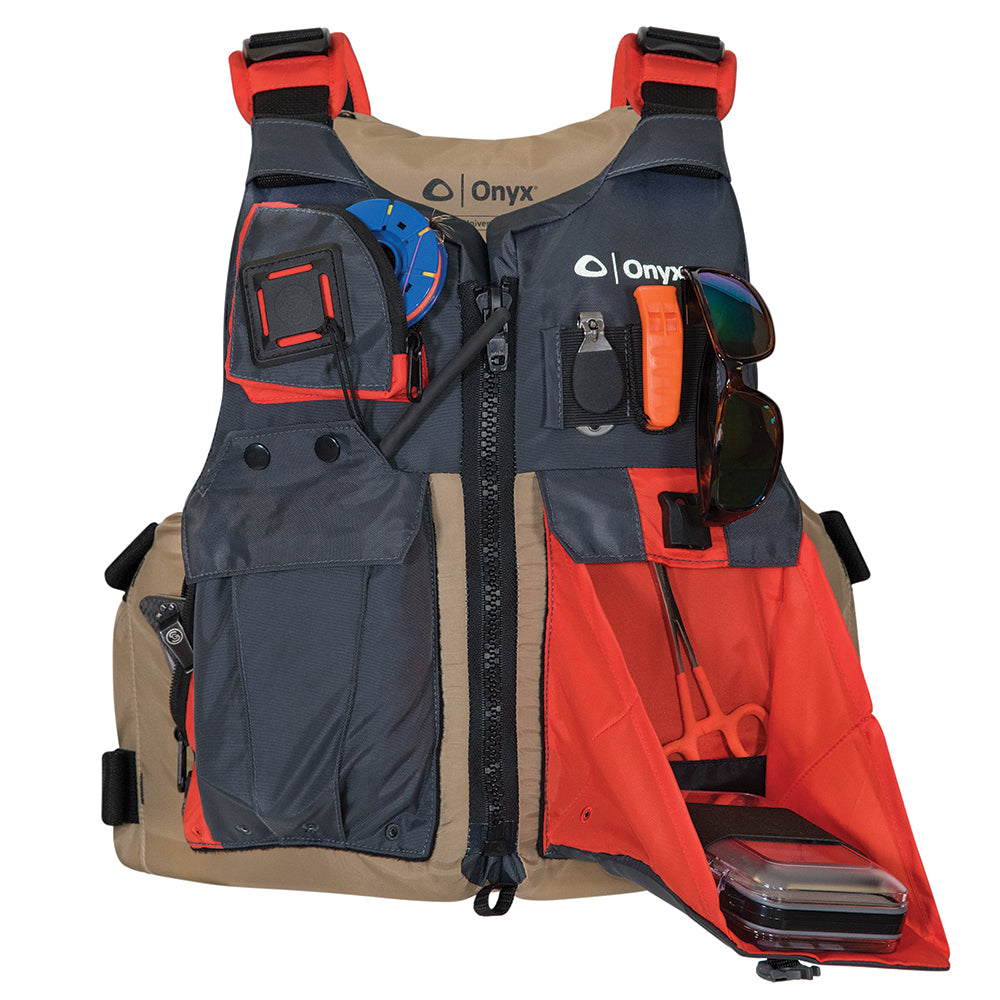 Onyx Kayak Fishing Vest Adult Oversized TanGrey 12170070600517
