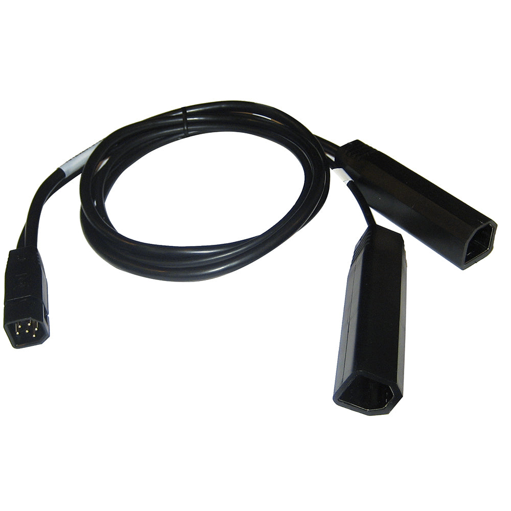 Humminbird 9 M SIDB Y 9-Pin Side Imaging Dual Beam Splitter Cable for transducer accessories, shown with cable connectors.