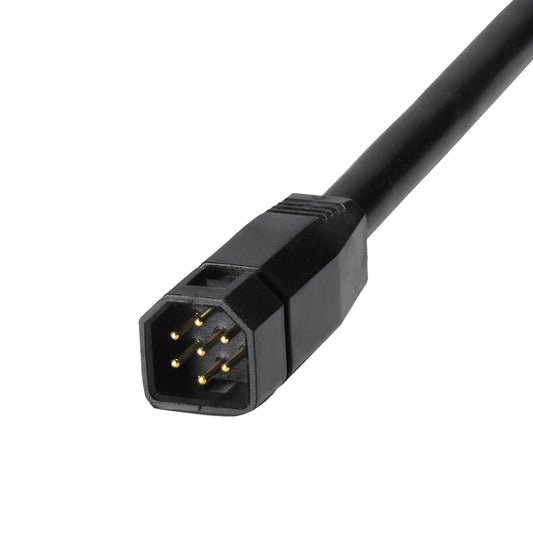 Minn Kota MKR-MI-1 adapter cable for Helix 8, 9, 10, and 12 MSI trolling motors, shown connected to the unit.