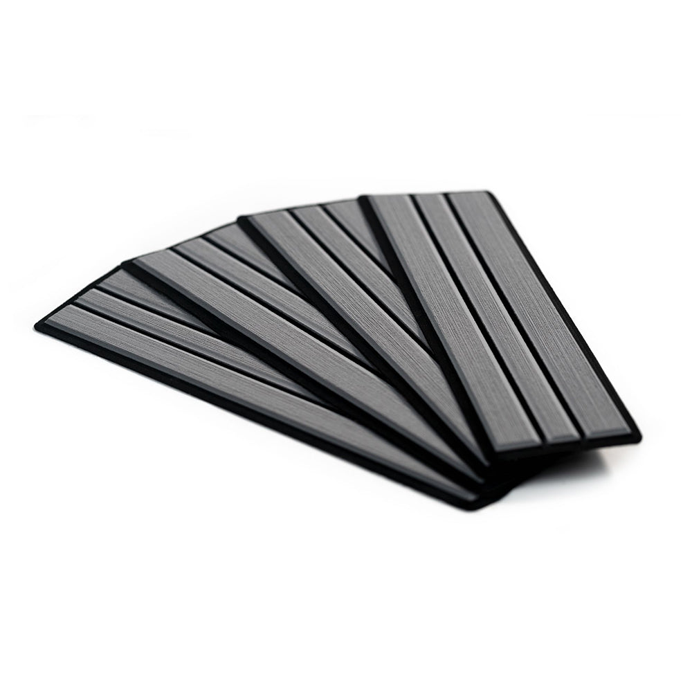 SeaDek Faux Teak 4Piece Step Kit Storm GreyBlack 2390280066