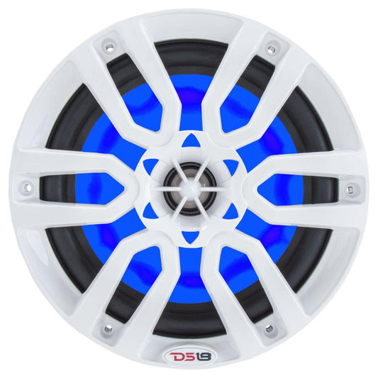 DS18 HYDRO 8 2Way Marine Speakers wRGB LED Lights 375W White NXL8