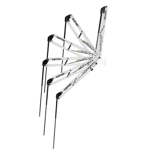 Minn Kota Raptor 10 shallow water anchor with active anchoring system, white color, designed for boat stabilization and holding.