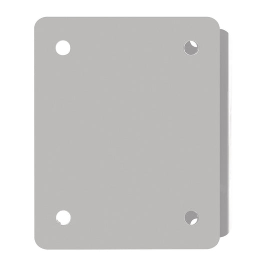 White Minn Kota Raptor Direct Mount Angle Bracket for anchoring accessories, shown attached to marine surface.