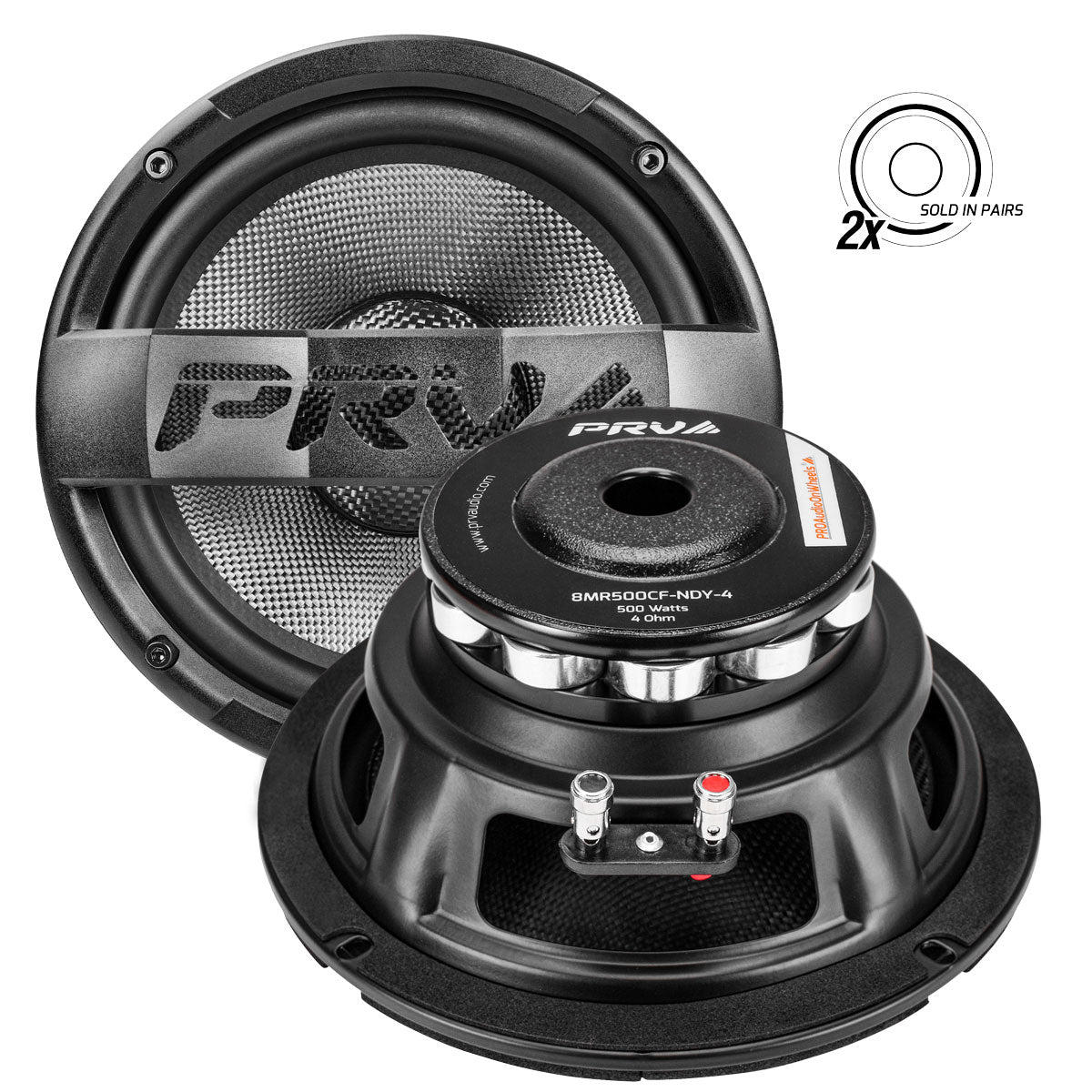 PRV Audio - Moto Series 8" Carbon Fiber Neodymium Midrange Loudspeaker (Pair)