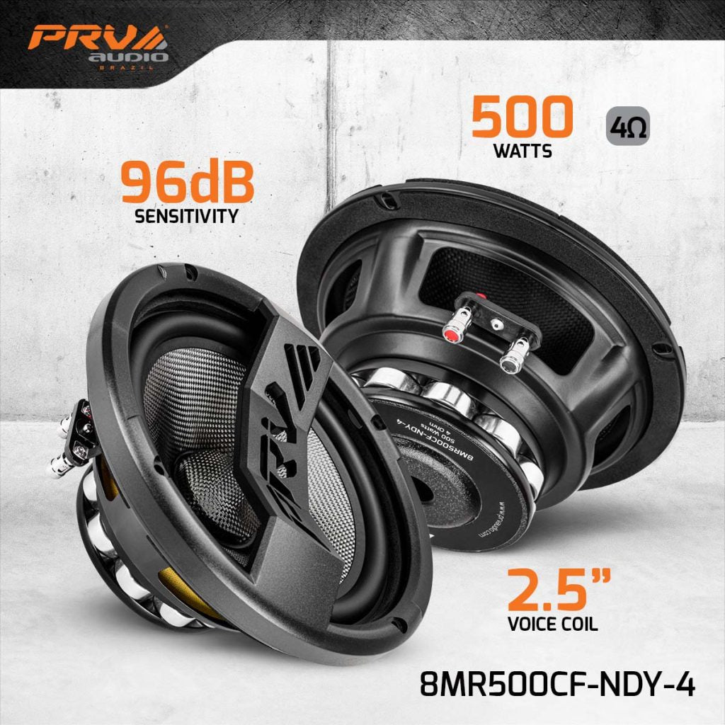 PRV Audio - Moto Series 8" Carbon Fiber Neodymium Midrange Loudspeaker (Pair)
