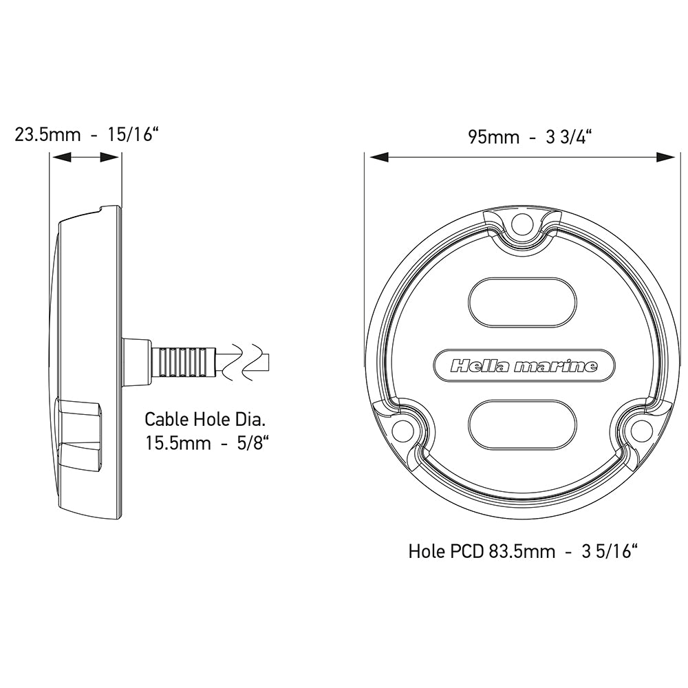 Hella Marine Apelo A1 RGB Underwater Light 1800 Lumens Black Housing Charcoal Lens 016146001