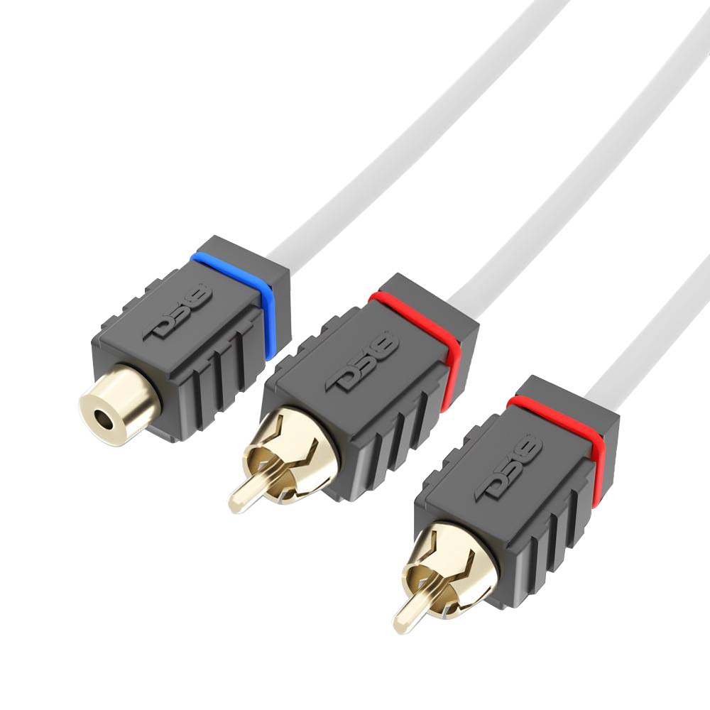 DS18 Marine Tinned OFC RCA Cable 1 Female to 2 Male MOFCR1F2M