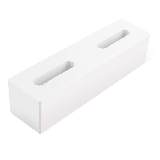 White Minn Kota Raptor Adapter Bracket with 2-inch spacer, used as an anchoring accessory for boat trolling motors.