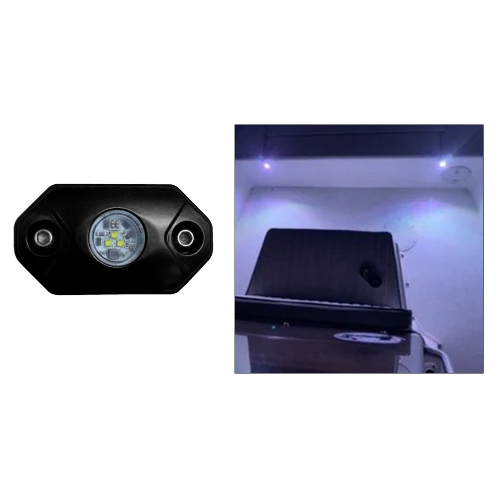Black Oak Rock Accent Light White Black Housing RLW