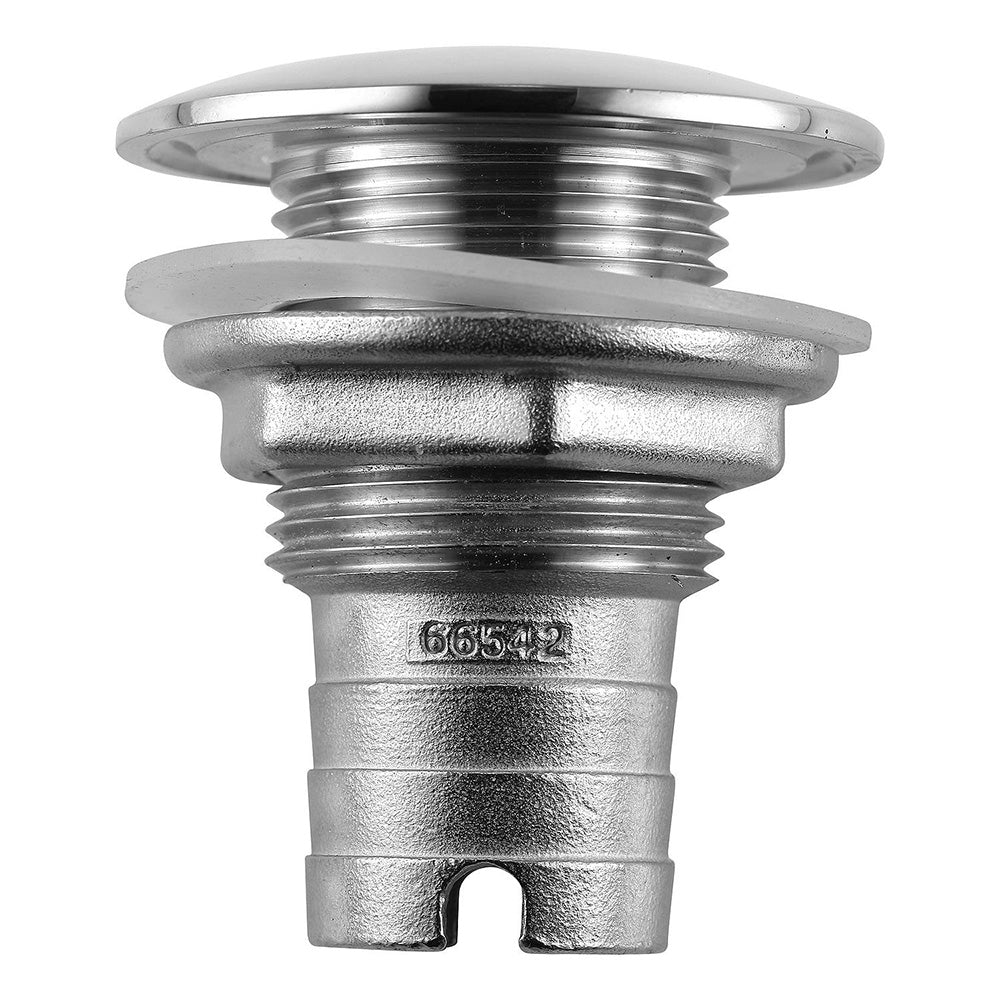 Attwood Stainless Steel ThruHull Short Straight Barbed 1 Inner Diameter 665423