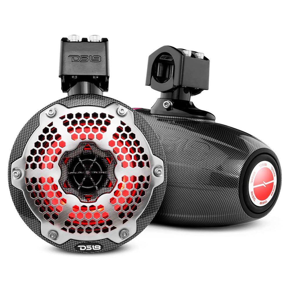 DS18 X Series HYDRO 65 2Way Wakeboard Pod Tower Speakers w15 Compression Driver RGB Lights 450W Black CFX6TPNEO