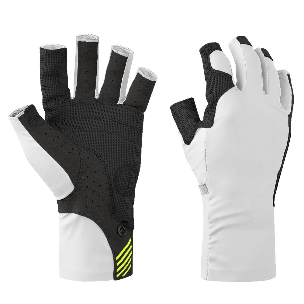 Mustang Traction UV Open Finger Gloves White Black Small MA6007267S267