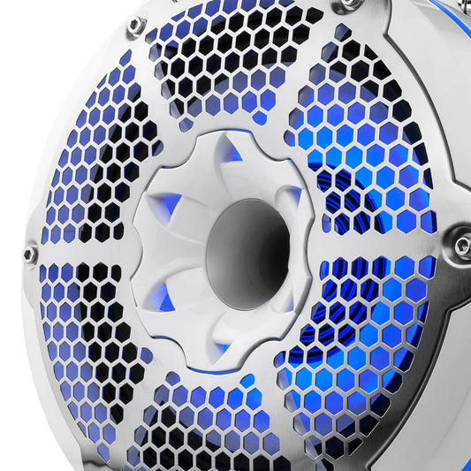 DS18 HYDRO 10 Neodymium Marine Towers wBuiltIn Passive Radiator 1 Driver RGB LED Lights 900W White NXLX10TPNEOWH