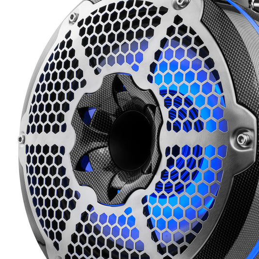 DS18 HYDRO 10 Neodymium Marine Towers wBuiltIn Passive Radiator 1 Driver RGB LED Light 900W Black CFX10TPNEO
