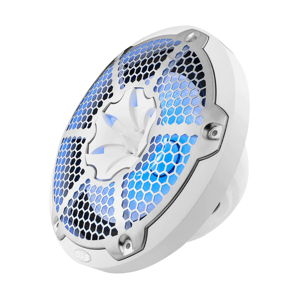 DS18 HYDRO 10 2Way Speakers wBullet Tweeter Integrated RGB LED Lights White NXL10MWH