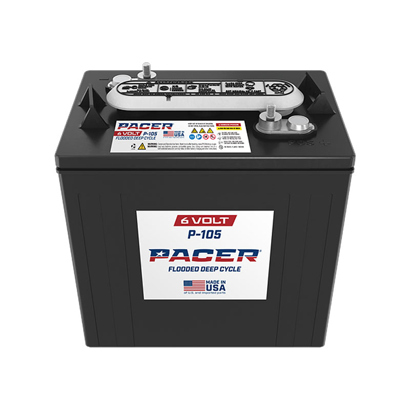 Pacer P-105 6V 220Ah Flooded Lead Acid Deep Cycle Battery (1 Pack - 6V)