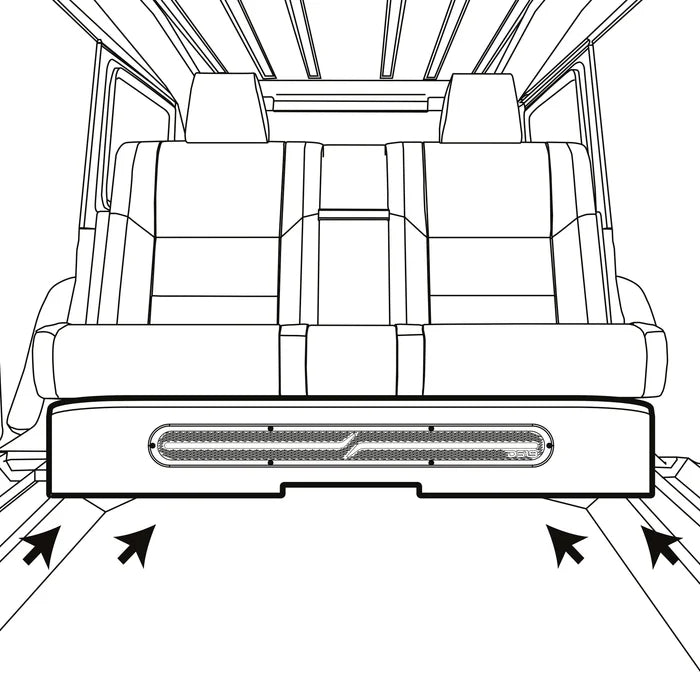DS18 Jeep JT Gladiator Loaded Under Rear Seat Subwoofer Enclosure, Leather Wrapped and Digital LED Lights (JT-S84LD)