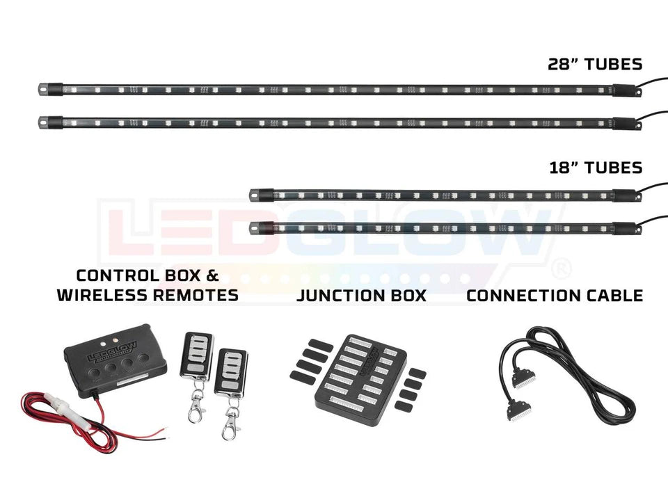 LEDGlow Golf Cart 12-Volt Million Color Expandable LED Underbody Lighting Kit - 4 Seater