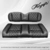STEELENG KOZIP BNDL-SCDS08-SC0031 – Kozip Aeris Front and Rear Seat Cushion Set – Black Base with White Piping – Black Cross Stitch for Club Car DS (2000.5-up)