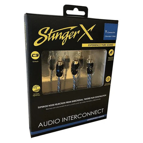 Stinger X1 Series 2 Female to 1 Male Y RCA Audio Interconnect