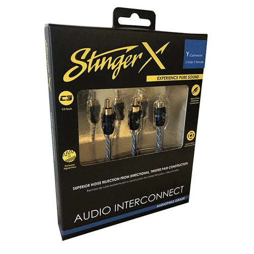 Stinger X1 Series 1 Male to 2 Female Y RCA Audio Interconnect