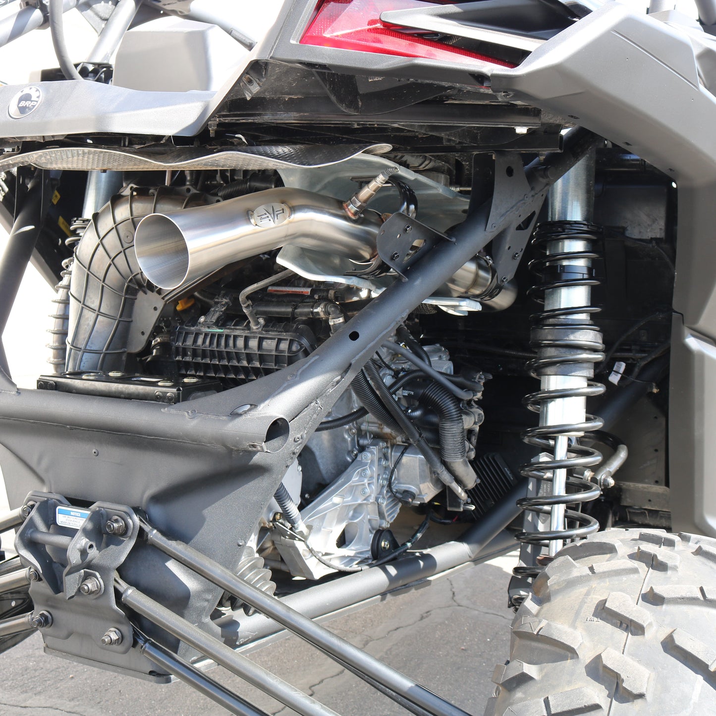 EVP Can Am Maverick X3 3" Bazooka Race Pipe with Bullet Muffler Exhaust