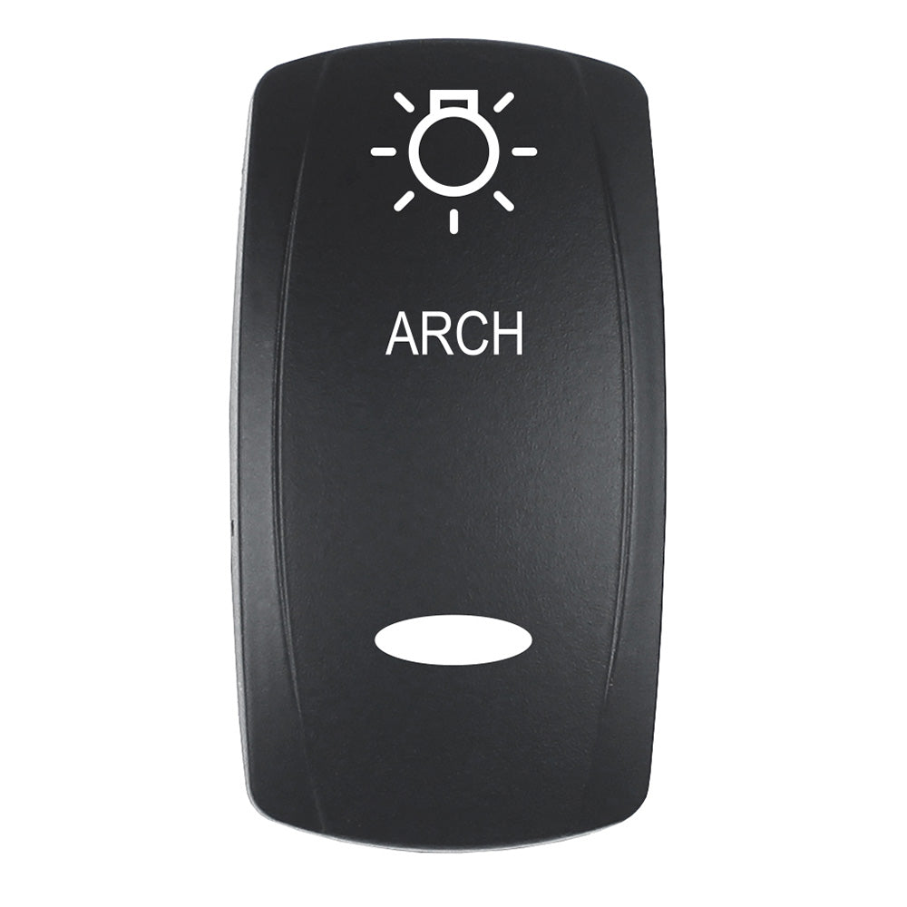 Pacer Actuator  ARCH fV Series Contura Switches  Black  Laser Etched TopBottom Light EV2LEARCH