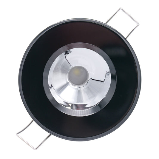 Lumitec Illusion Flush Mount LED Down Light  Spectrum RGBW  Warm White  Black Housing  Chrome Reflector 117165