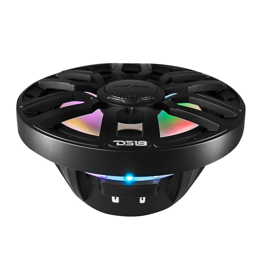 DS18 8 2Way Coaxial Marine Speakers wDigital LED Lights  Bullet Tweeter  Black  175W 4Ohm NXLIQ8BK