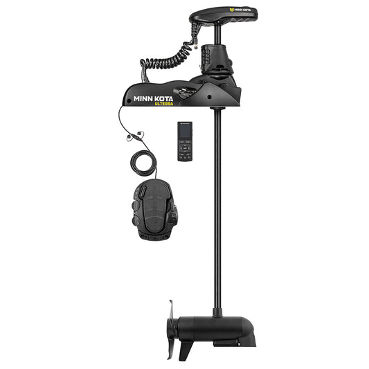 Minn Kota Ulterra 80 Trolling Motor with 60-inch shaft, wireless remote, 80lb thrust, 24V, for freshwater fishing boats.
