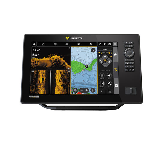 Minn Kota X12 CHO VX 12-inch GPS and fishfinder combo display with screen and control buttons, without transducer.