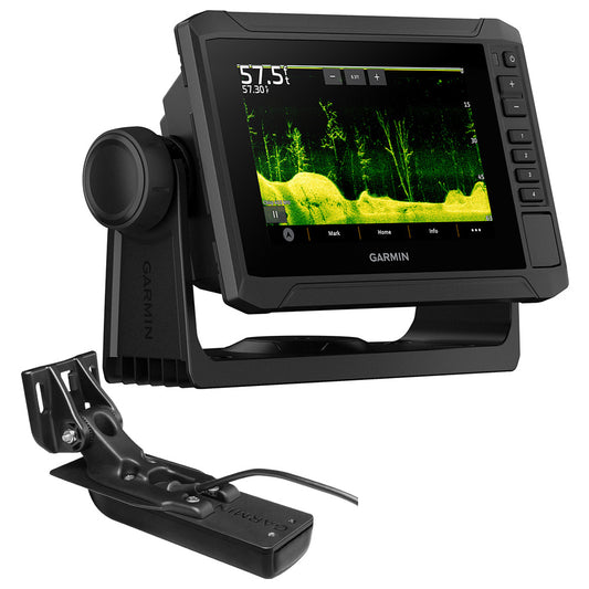 Garmin ECHOMAP UHD2 74sv chartplotter and fishfinder combo with US coastal maps, displaying detailed sonar and navigation screen.