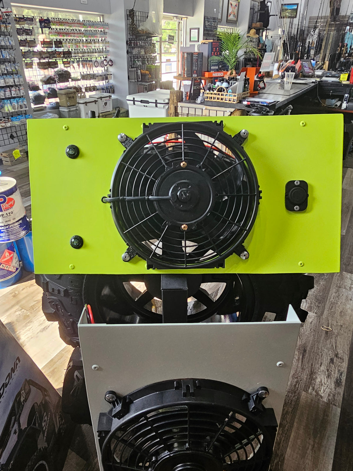 863 PowerSports SkyWalker SXS/UTV high-output dual 10-inch electric cooling fan installed on off-road vehicle