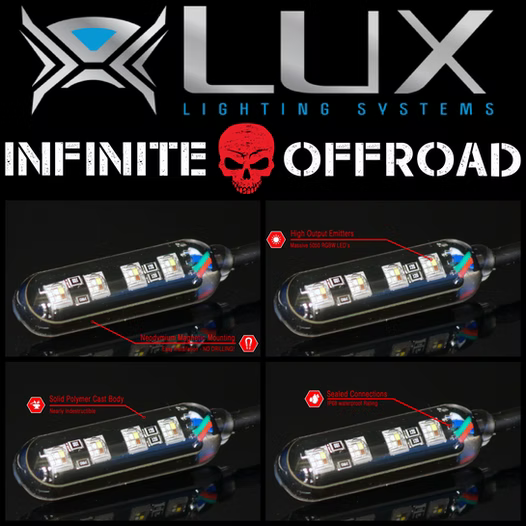 Infinite Offroad (Truck/Jeep) White LUX Monster Magnetic Rock Light Kit