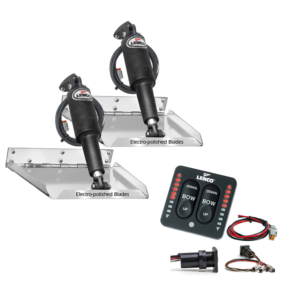 Lenco 16 x 12 Standard Performance Trim Tab Kit wLED Indicator Switch Kit 12V RT16X12I