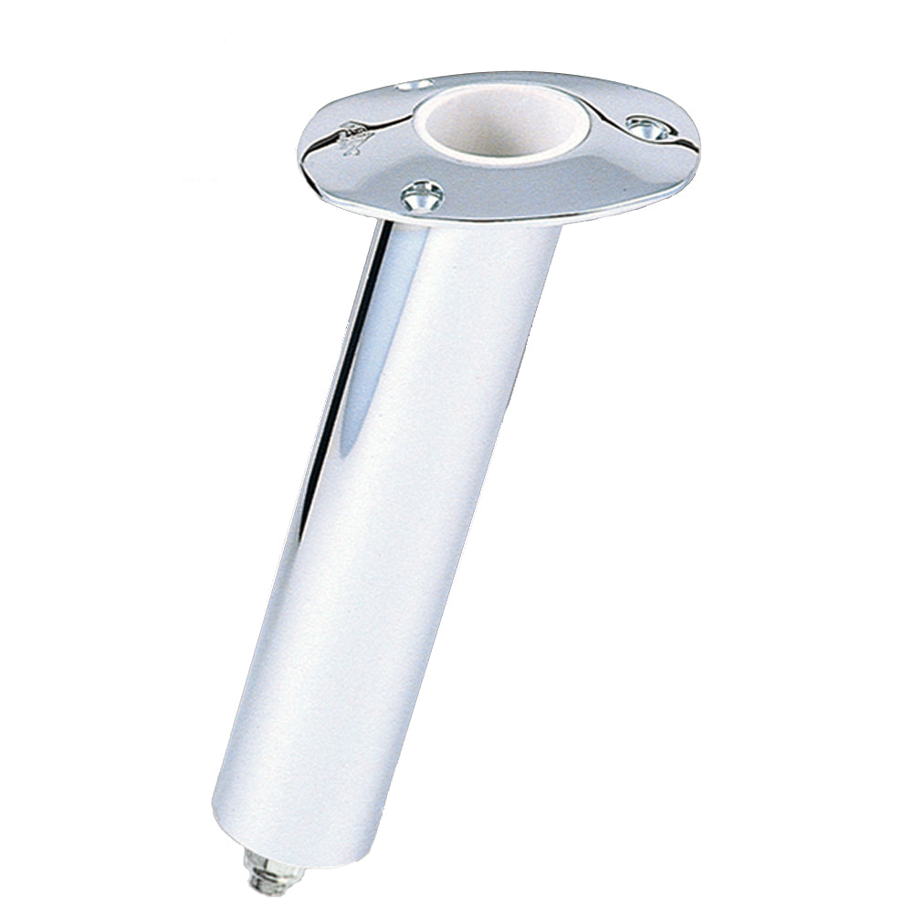 Lees 15 Degree Stainless Steel Swivel Base Flush Mount Rod Holder  Medium  2 OD X 65 Tube f Small Bent Butts RH5169H