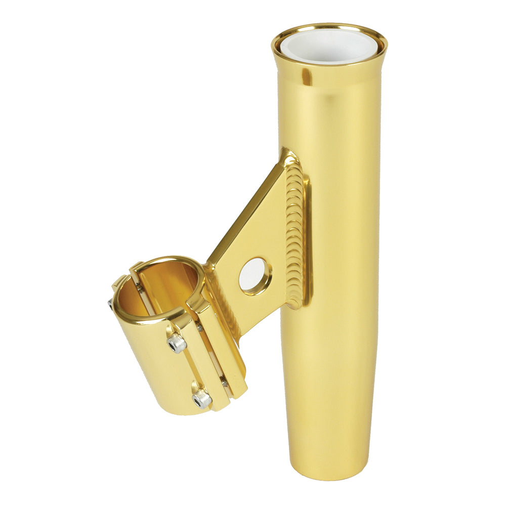 Lees ClampOn Rod Holder  Gold Aluminum  Vertical Mount  Fits 1900 OD Pipe RA5004GL