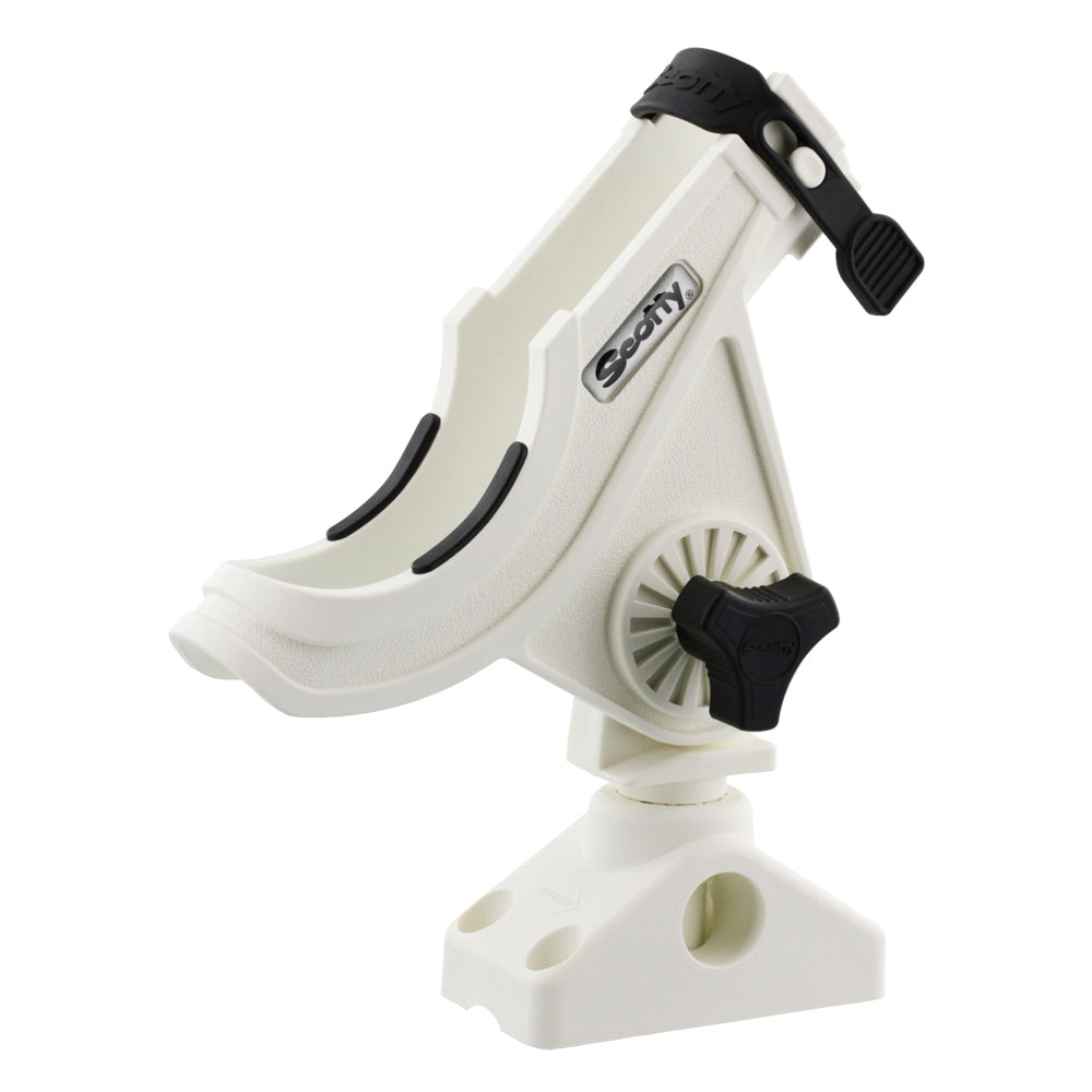 Scotty 280 Bait CasterSpinning Rod Holder w241 DeckSide Mount  White 280WH